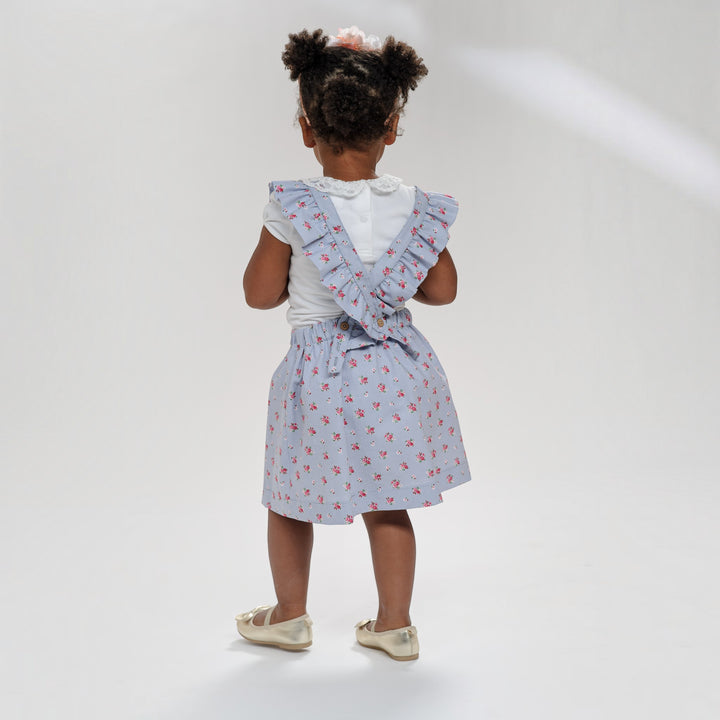 Latzkleid PDF Schnittmuster LIVIA – Rüschenkleid mit Trägern 68/74–116/122, Mädchenkleid mit Rückenträgern und Rüschen.