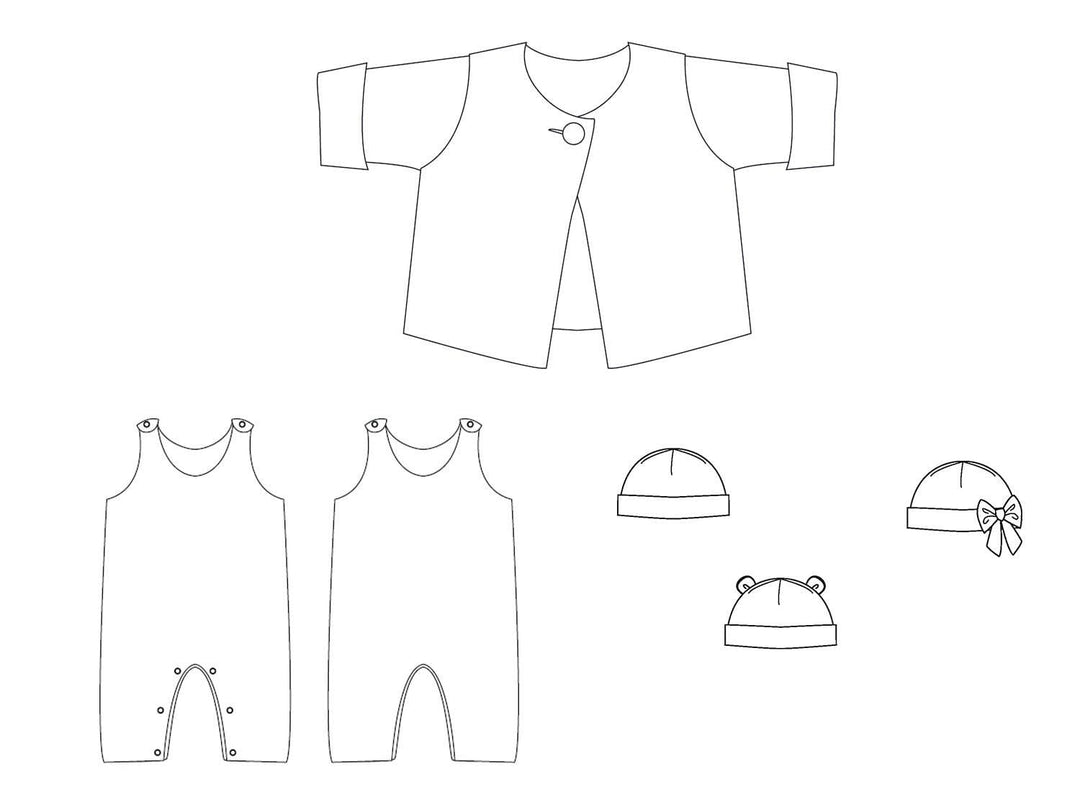 Set Baby Jacke Strampler und Mütze als Sparpaket Schnittmuster Ebook pdf Schnittmuster PDF Ebook download Patternforkids 