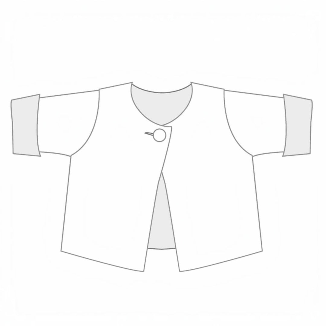Baby Set pdf Schnittmuster PLINIO FILIPPA BUBU – Overall, Jacke & Mütze 56/62–92/98: Skizze der Baby-Wendejacke FILIPPA.