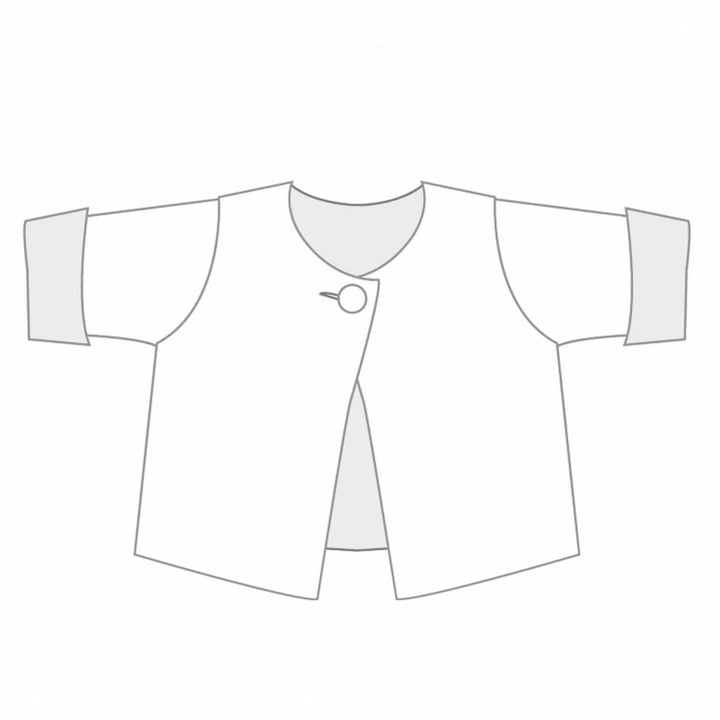 Baby Set pdf Schnittmuster PLINIO FILIPPA BUBU – Overall, Jacke & Mütze 56/62–92/98: Skizze der Baby-Wendejacke FILIPPA.