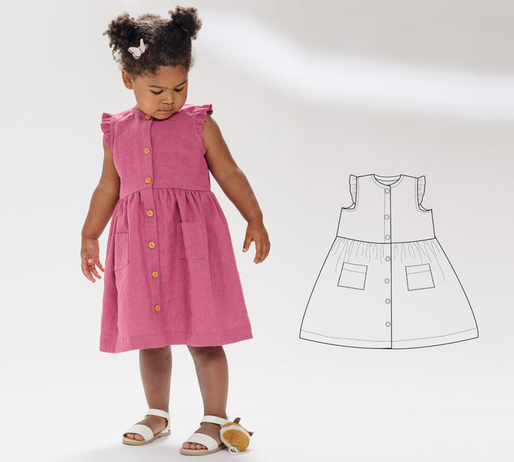 Schnittmuster Sommer Mädchenkleid  MIMI PDF 2 in 1