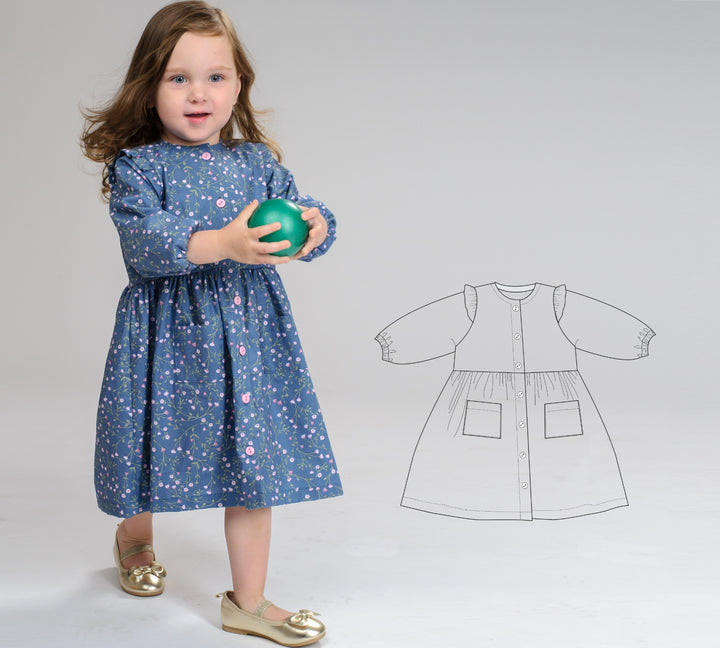 Schnittmuster Sommer Mädchenkleid  MIMI PDF 2 in 1