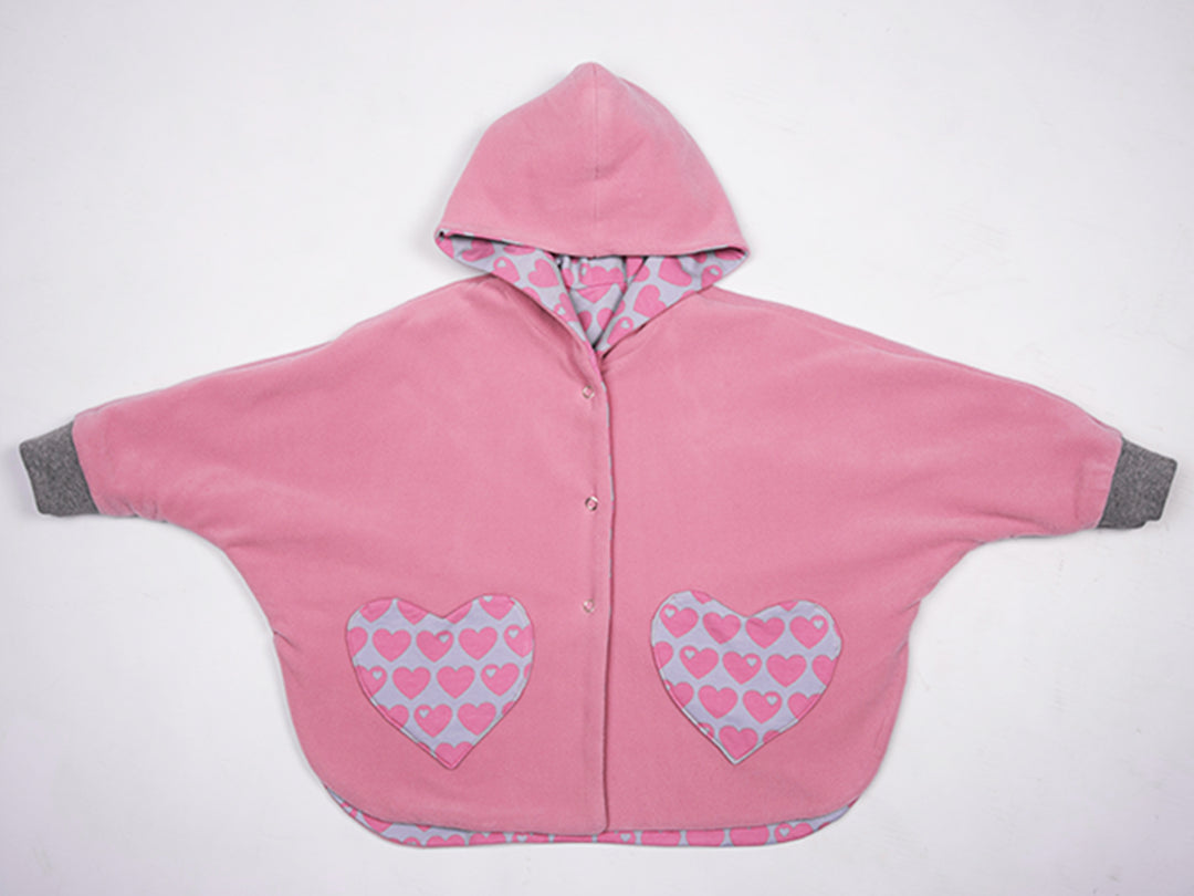 MARA + FIOCCO Mädchen Poncho Schnittmuster mit Kapuze + Ärmel Kombi Set