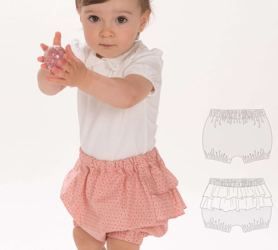 Schnittmuster Baby Twinset Babykleid Hängerchen und Pumphose CLARA EMI - Sommerliches Outfit für Babys.