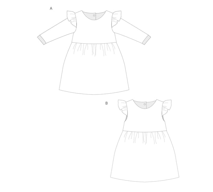 Schnittmuster Mädchenkleid ELLA – Retro Kleid mit Volants