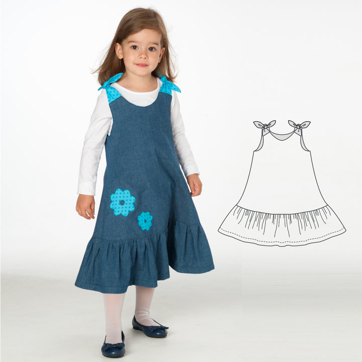 Schnittmuster Kleid STEFFI PDF 3-in-1 Fotoanleitung 74/80-146/152
