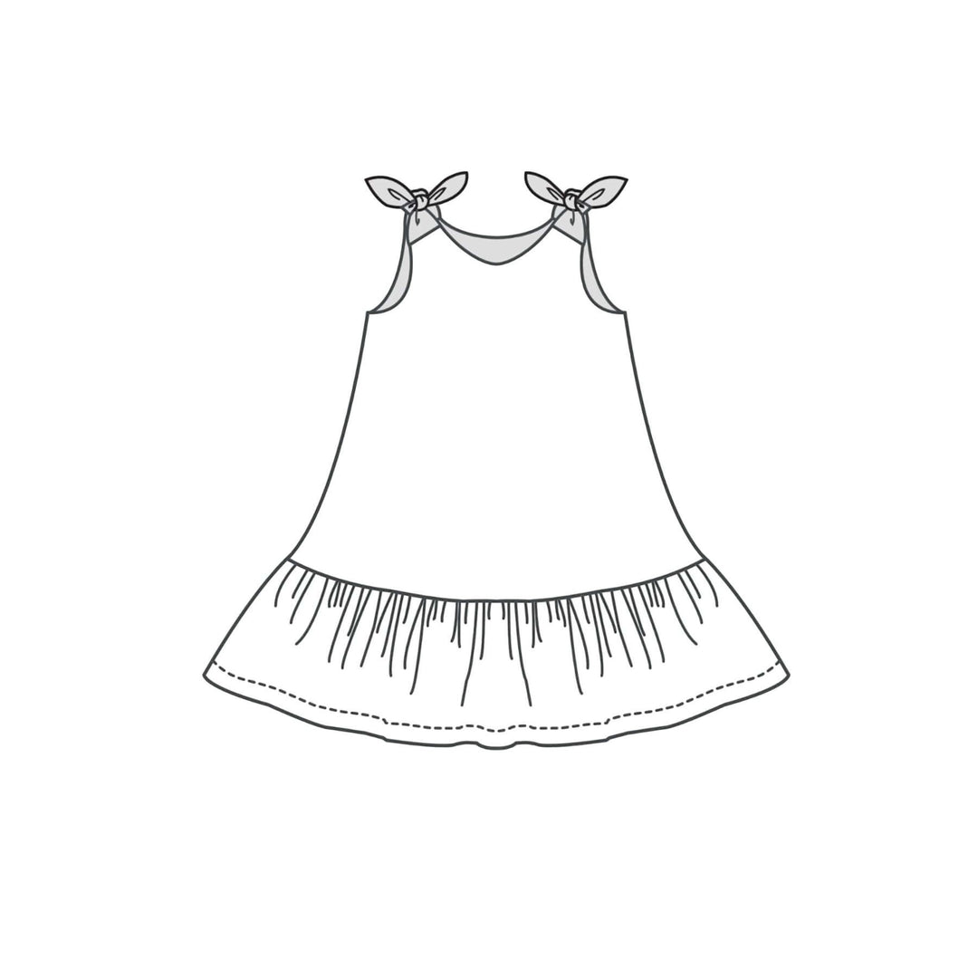 Mädchenkleid PDF Schnittmuster – 3 Varianten 74/80–146/152