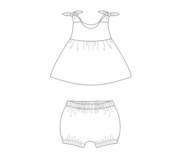 Baby Set Sewing Pattern | Tunic dress & bloomers pants PDF | Sizes 3m–4y | Easy Beginner Outfit | Comfy Baby Clothes