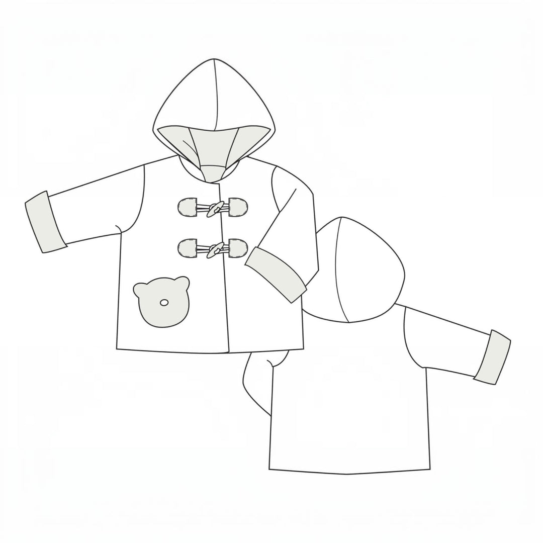 Babyjacke Schnittmuster BRIO – gefütterte Kapuzenjacke PDF 62/68–98/104