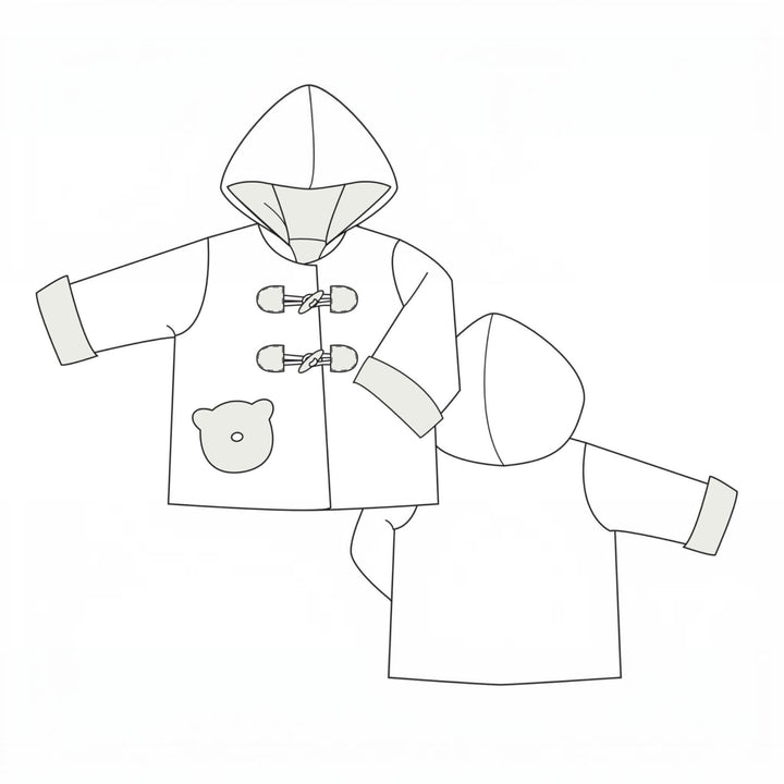 Babyjacke Schnittmuster BRIO – gefütterte Kapuzenjacke PDF 62/68–98/104