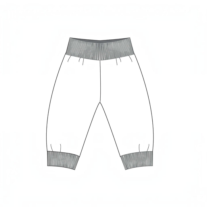 Baby Wendehose PDF Schnittmuster LUCCA – Jerseyhose mit Bündchen 62/68–98/104 Schnittmusterzeichnung für Wendebabyhose.