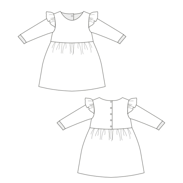 Schnittmuster Mädchenkleid ELLA – Retro Kleid mit Volants