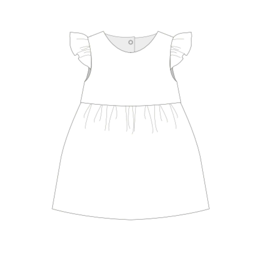 Schnittmuster Mädchenkleid ELLA – Retro Kleid mit Volants