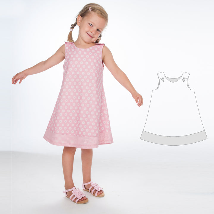 Schnittmuster Kleid STEFFI PDF 3-in-1 Fotoanleitung 74/80-146/152