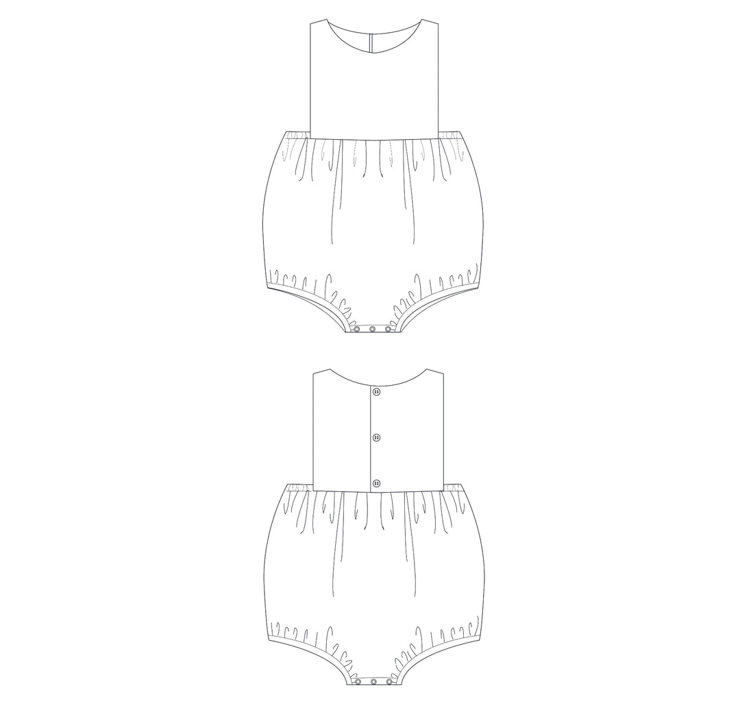 Schnittmuster Baby Bloomer MARCO PDF Druckknöpfe
