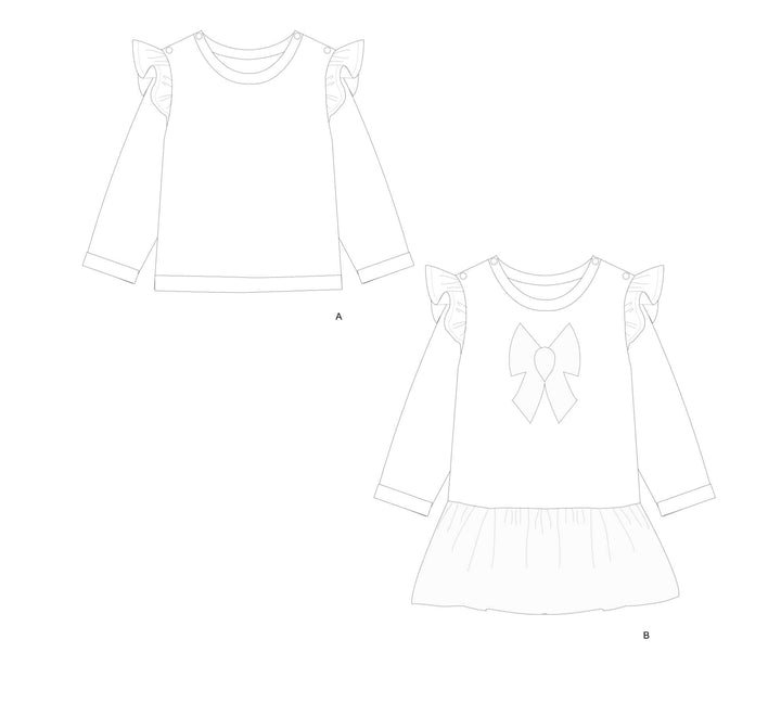 Schnittmuster Baby Sweatshirt und Kleid SOPHIE PDF 2-in-1