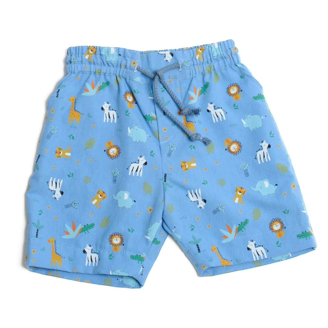 Schnittmuster Baby Hemd & Hose TOM NOAH PDF, fröhliche kurze Hose mit Tiermotiven für Kinder