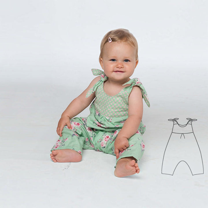 Baby Strampler PDF Schnittmuster LUNA CHARLOTTE – 2-in-1 Overall  50/56–86/92