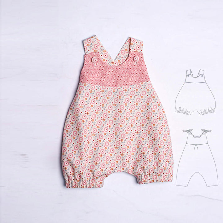 Baby Strampler PDF Schnittmuster LUNA CHARLOTTE – 2-in-1 Overall  50/56–86/92