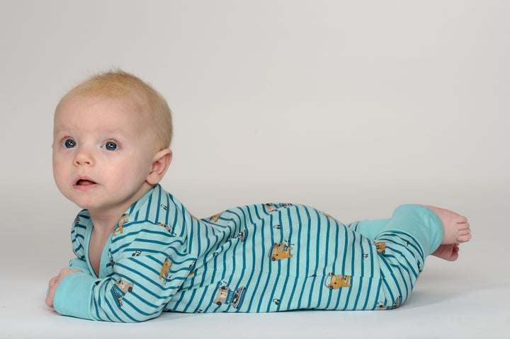 DAVID Baby Strampler Schnittmuster – Fußloser Strampler mit Fäustlingsbündchen 0-4 J