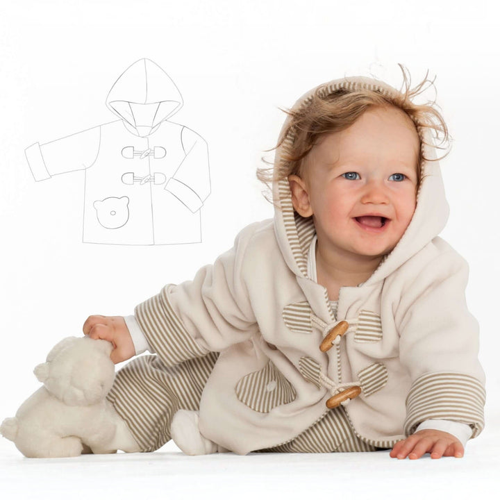 Babyjacke Schnittmuster BRIO – gefütterte Kapuzenjacke PDF 62/68–98/104