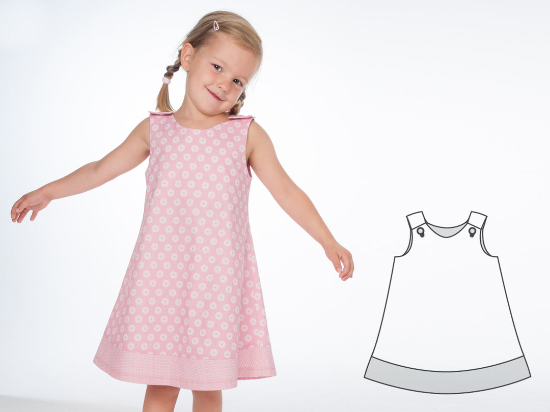 Girl's dress with bows sewing pattern Ebook pdf SIENA
