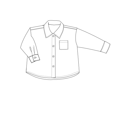 Schnittmuster Hemd für Baby und Kinder TOM Jungen Langarm und Kurzarm