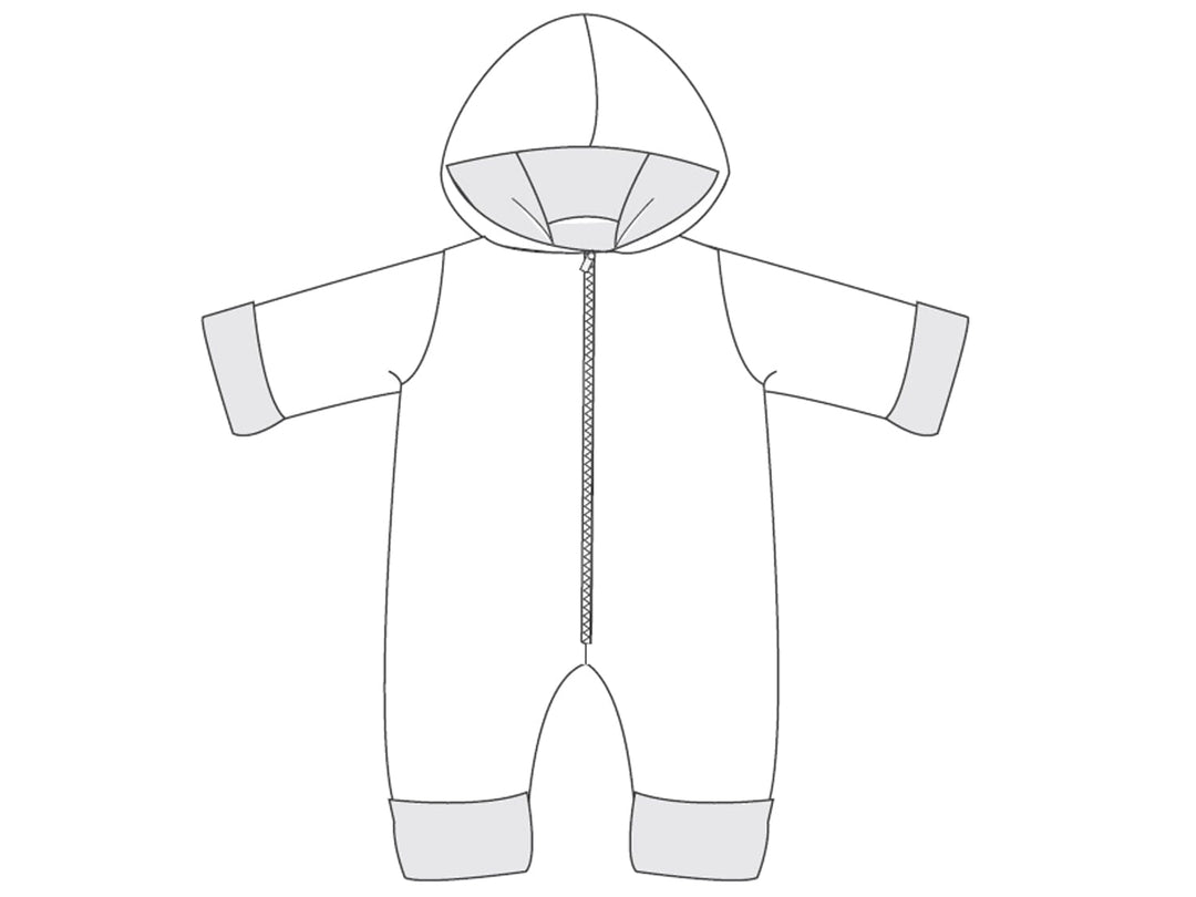 Digitales Nähmuster Baby Kleidung Design PDF Download Jumpsuit Kollektion Säuglingskleidung Nähprojekt Bundle Größenbereich Ein Monat bis Achtzehn Monate Reißverschluss Design Optionen Bündchen Variationen Komplette Anleitung Sofortiger Download Format