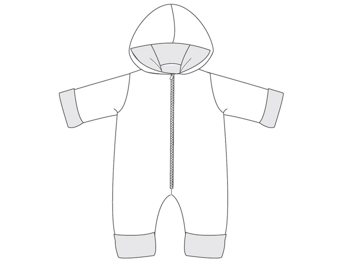 Digitales Nähmuster Baby Kleidung Design PDF Download Jumpsuit Kollektion Säuglingskleidung Nähprojekt Bundle Größenbereich Ein Monat bis Achtzehn Monate Reißverschluss Design Optionen Bündchen Variationen Komplette Anleitung Sofortiger Download Format