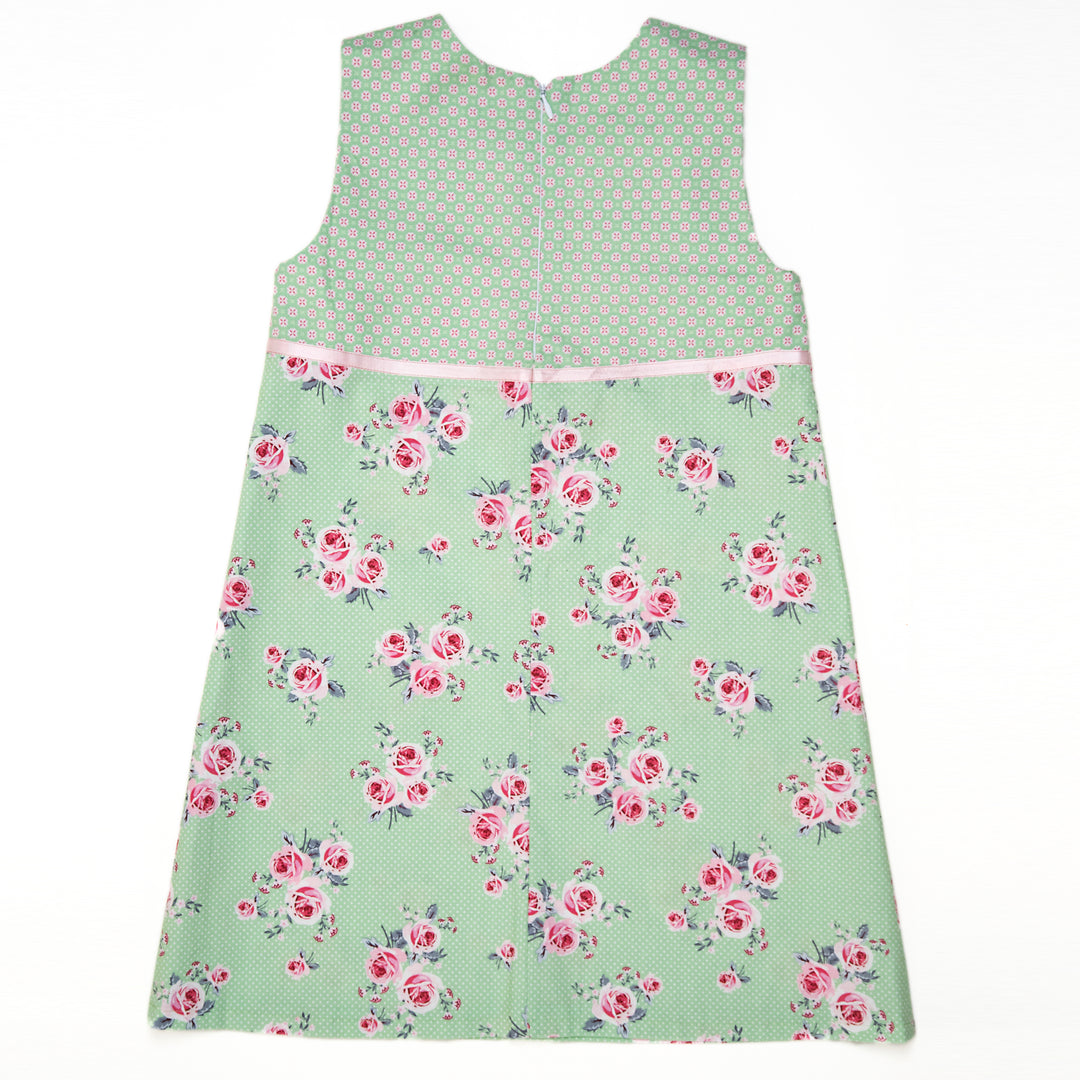 Digital Sewing Pattern Girls Summer Dress Download PDF Instructions Kids Pinafore Design Easy Project Guide Sleeveless Style Cotton Dress Youth Fashion Blueprint Simple Construction Steps Pocket Detail Ribbon Accent Beginner Friendly