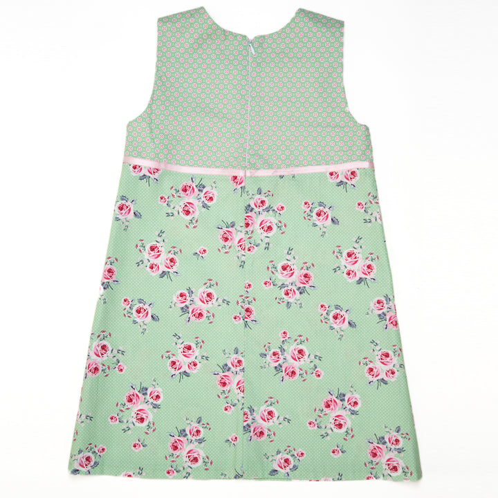 Digital Sewing Pattern Girls Summer Dress Download PDF Instructions Kids Pinafore Design Easy Project Guide Sleeveless Style Cotton Dress Youth Fashion Blueprint Simple Construction Steps Pocket Detail Ribbon Accent Beginner Friendly