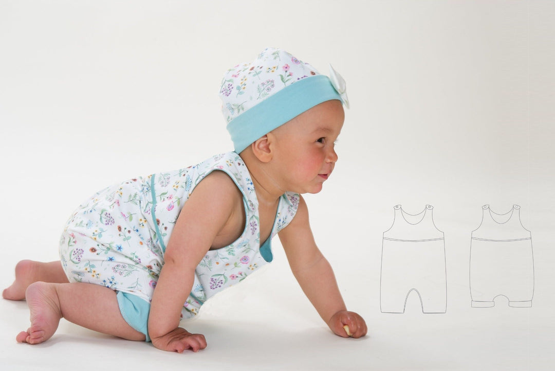 Digital Sewing Pattern Baby Romper Tutorial Beginner Friendly Project Complete Photo Instructions Printable PDF Download Multiple Size Options Summer Infant Outfit Design Easy Step Guide Beautiful Handmade Clothes Making Guide Perfect