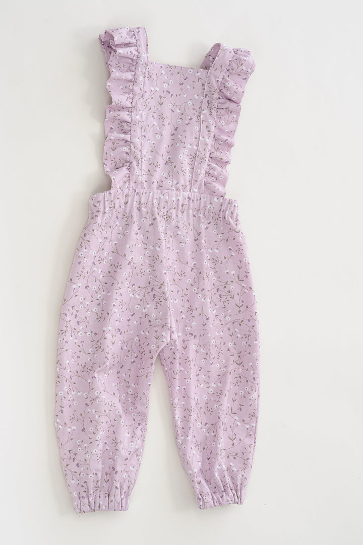 Ruffle Overalls Pattern Tutorial Digital Download Format Children Clothing Design Crossed Back Feature Button Detail Construction Elastic Waist Style Photo Instructions Package Multiple Size Options Intermediate Level Project Complete