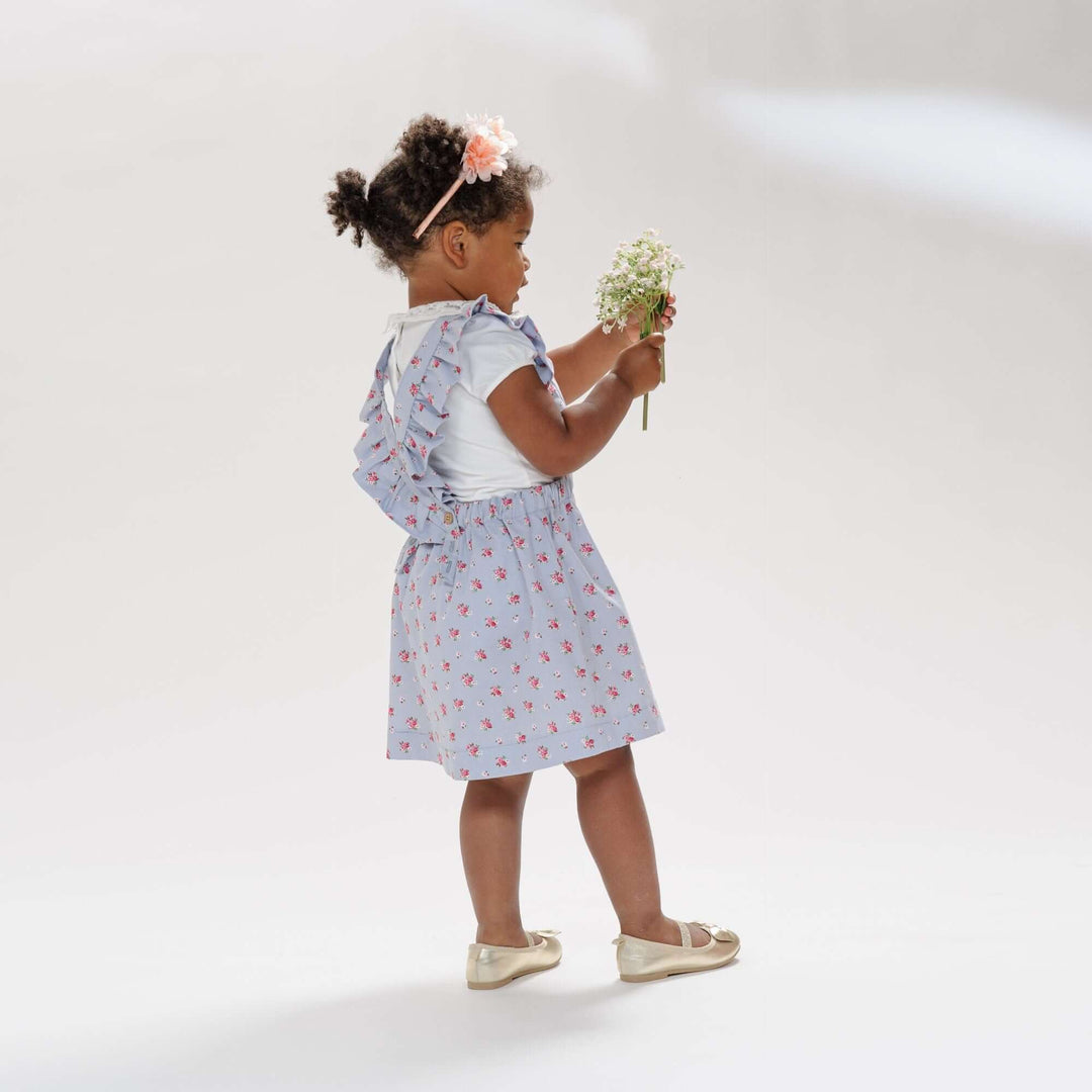 Ruffled Pinafore Dress Pattern Sewing Tutorial Beginner Friendly Design Children Pinafore Style Elastic Waist Construction Gathered Skirt Detail Multiple Sizes Available Baby Through Child Complete Instructions Photo Guide